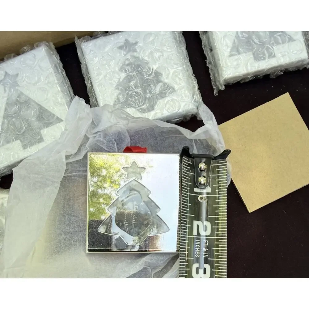 6 New Crate and Barrel Milano Photo Frame Christmas Tree Ornaments -46D